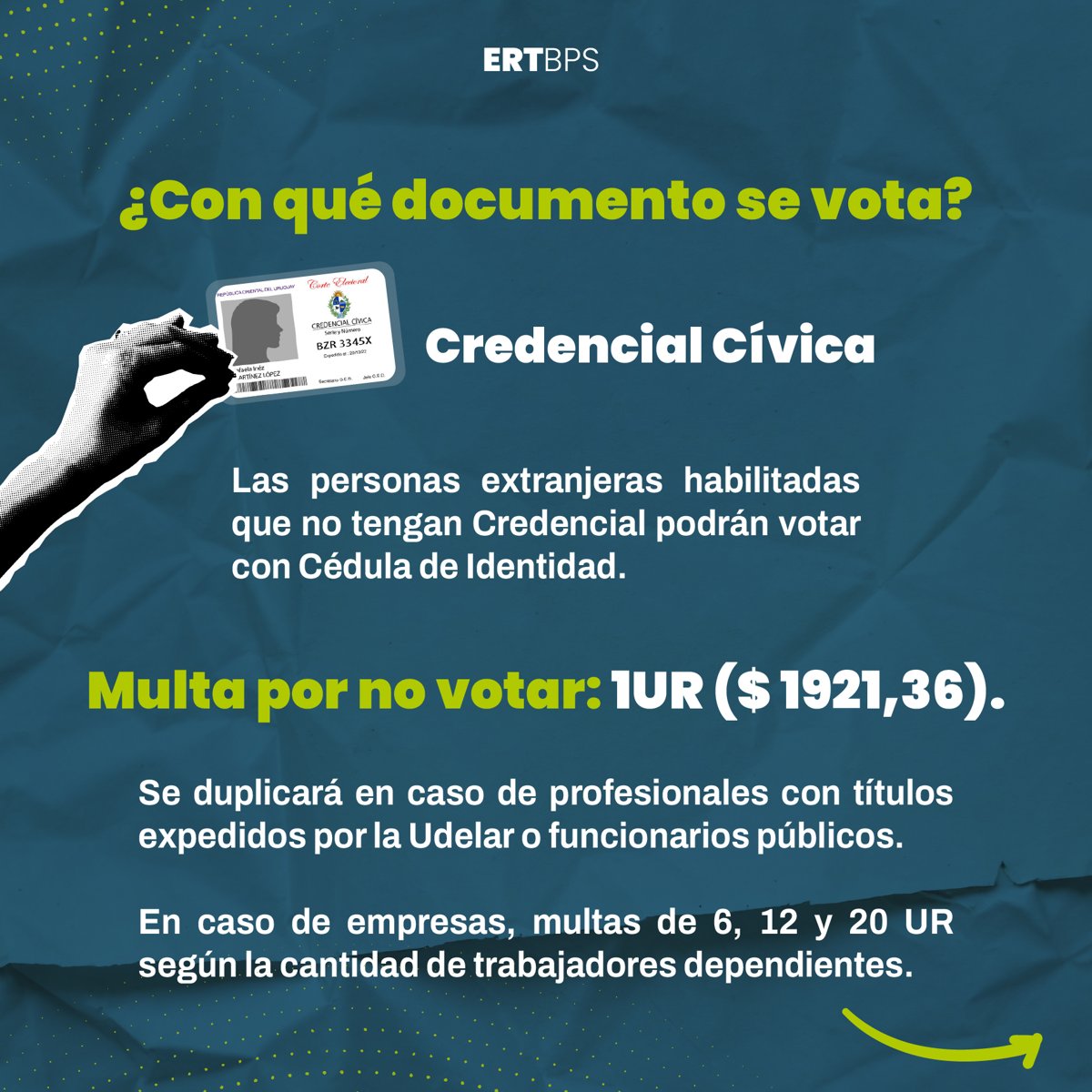 ¿Con qué documento se vota? Credencial Cívica. Multa por no votar: 1 UR
