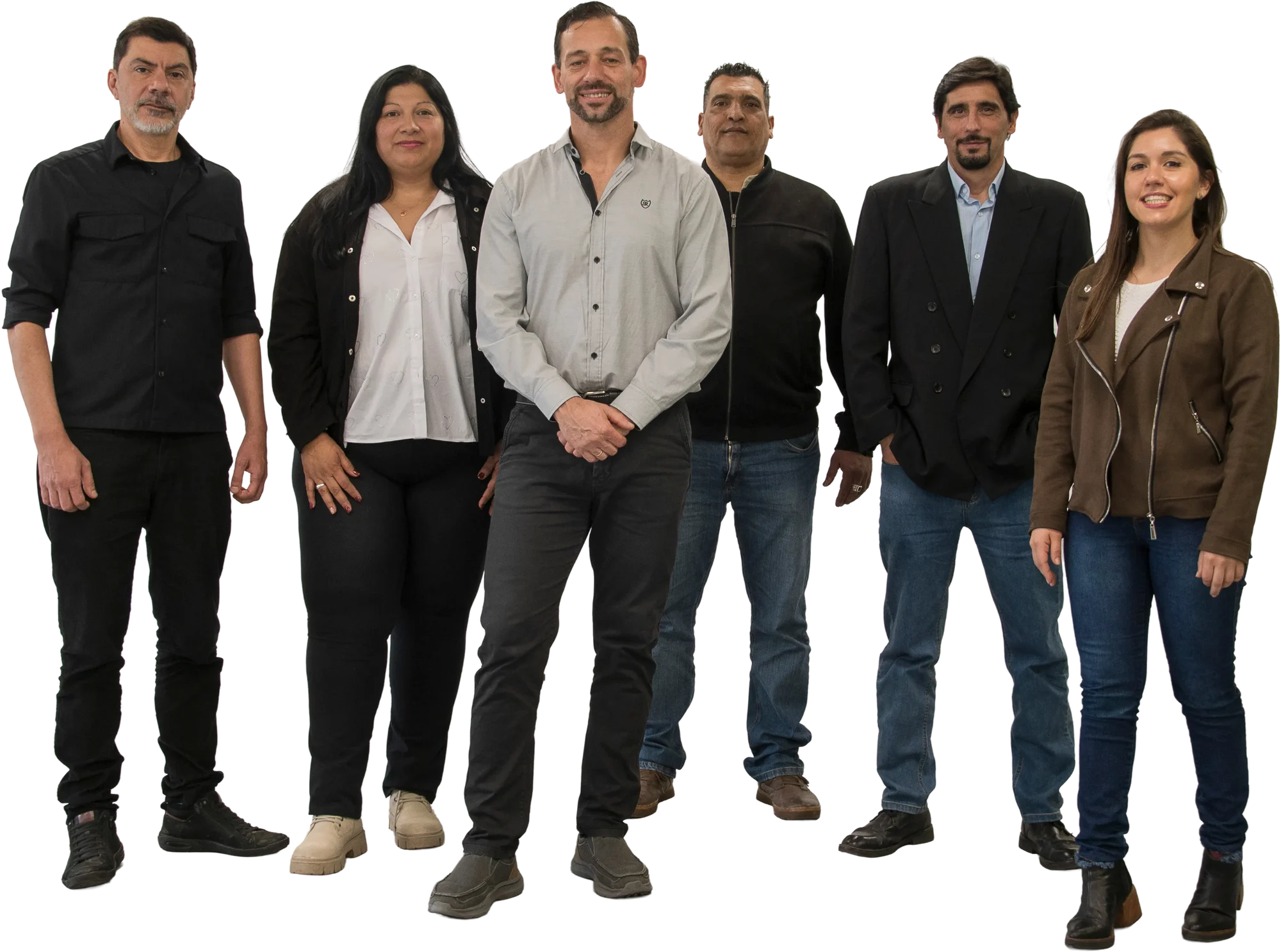 Integrantes de la Lista 11: Carlos Clavijo, Lorena Luján, Gabriel Nánchez, Micaela Carballo, Luis Arijón y Pablo Abisab